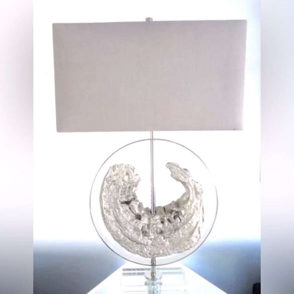 Uttermost Ambler First In NEW Design Driftwood Swirl Lamp Silver Chrome NEW